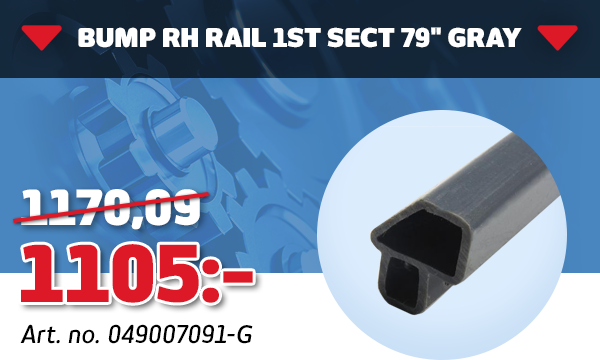 Bump RH Rail 1st Sect 79" Gray